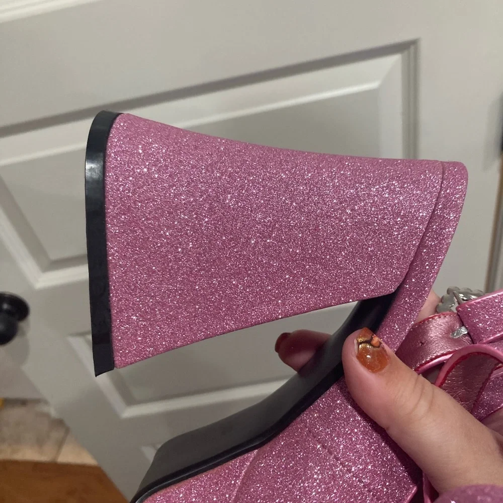 Sugar Thrillz Sparkling Pink Platform Shoes